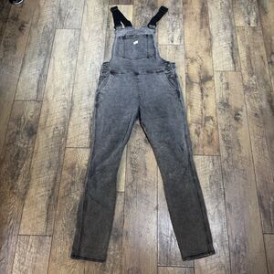 Ripton & Co. Overalls Large Gray Black Denim Slim Fit Adjustable Straps Women’s